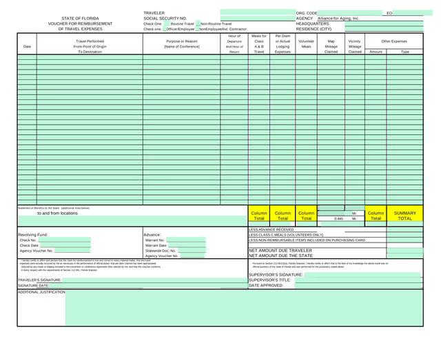 Voucher For Reimbursement screenshot