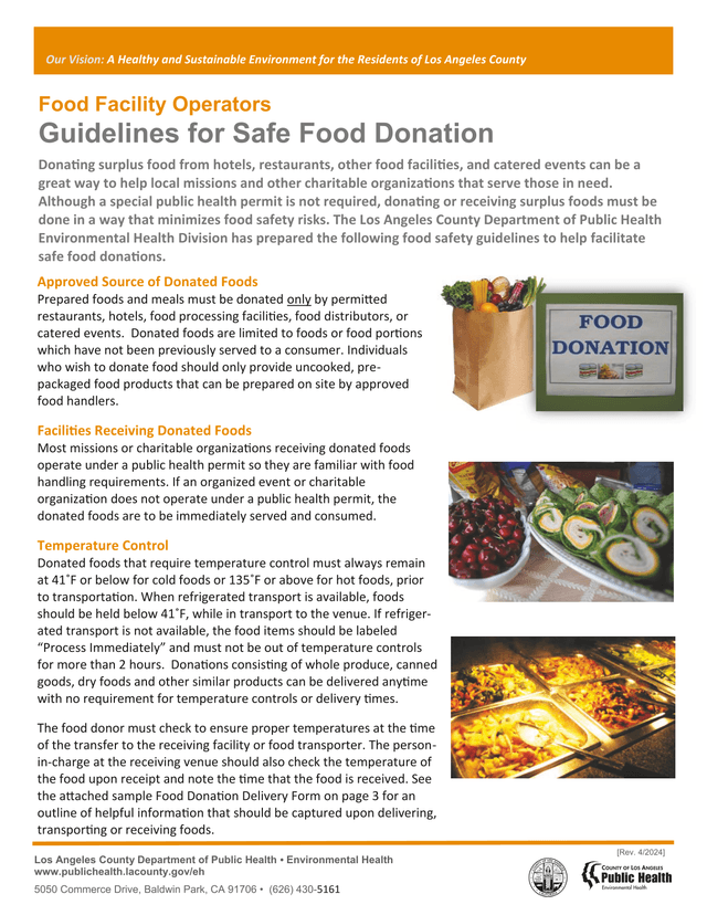 Food Facility Operators Guidelines For Safe Food Donation screenshot