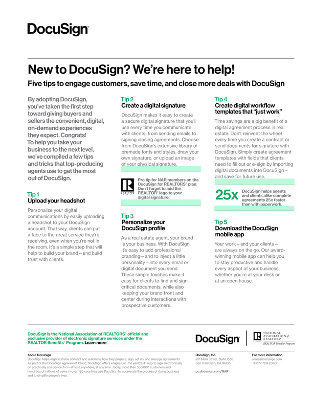 Five Tips To Engage Customers, Save Time, And Close More Deals With DocuSign screenshot
