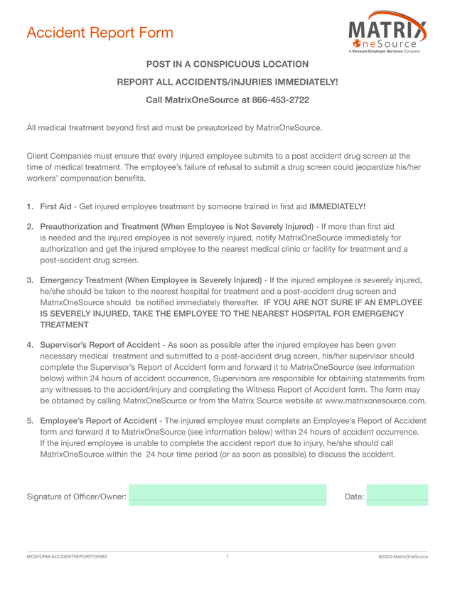 Accident Report Forms screenshot