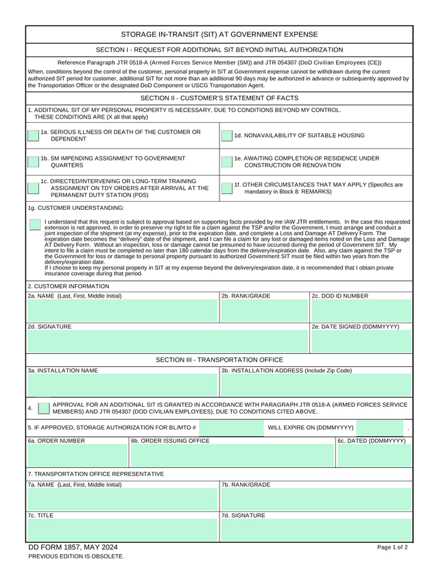 DD FORM 1857 screenshot