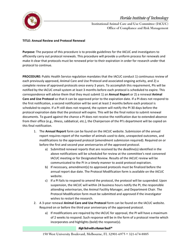 Annual Review And Protocol Renewal screenshot