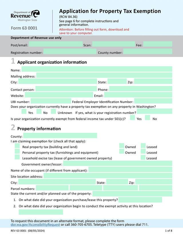 Application For Property Tax Exemption screenshot
