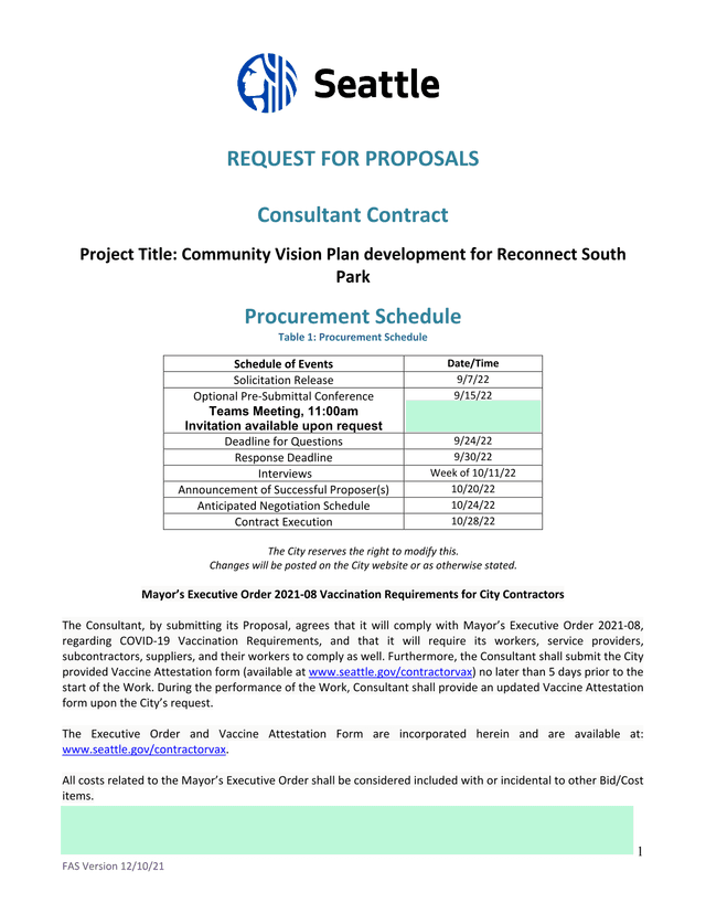 Request For Proposals   Consultant Contract screenshot
