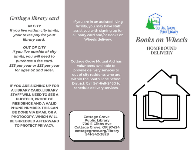 Library Card And Homebound Delivery Information screenshot