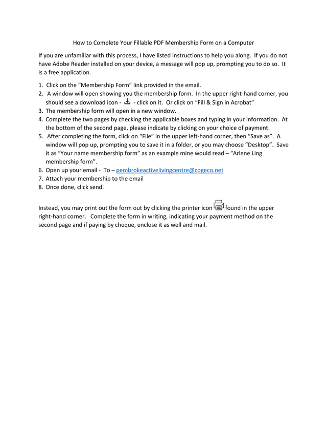 Membership Form screenshot