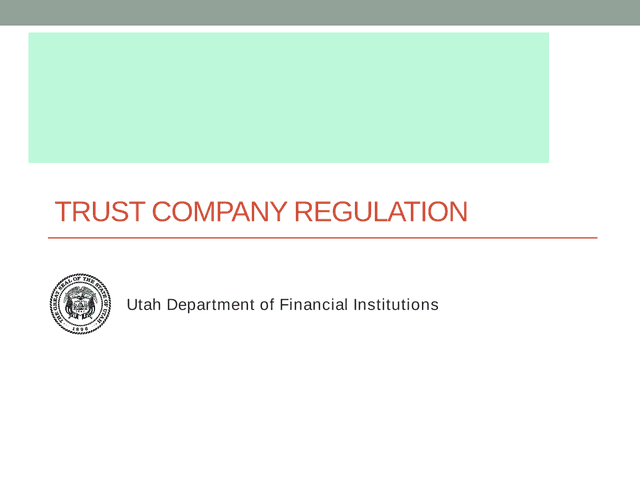 Trust Company Regulation screenshot