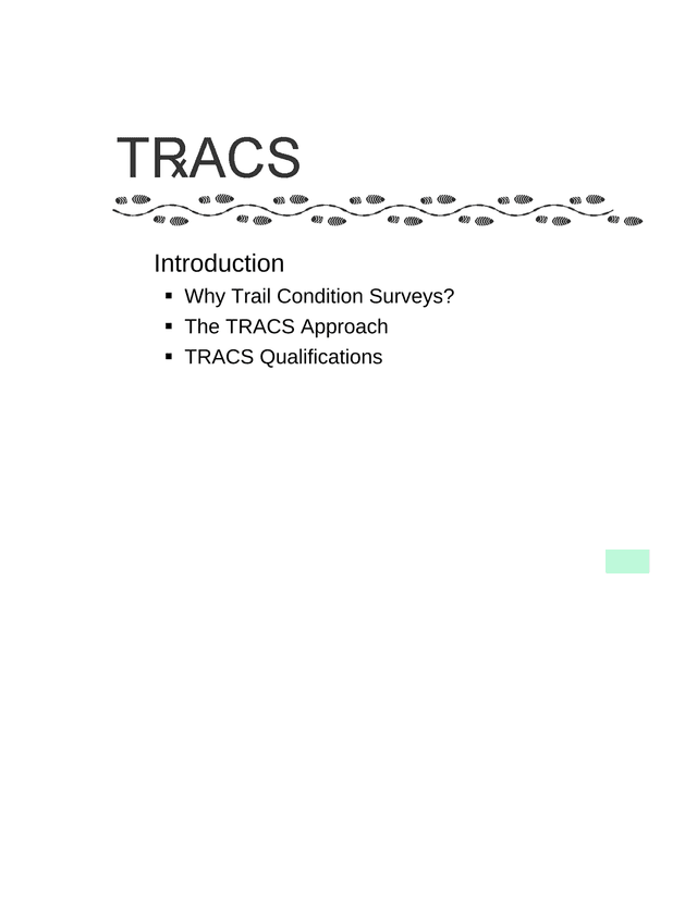 TRACS Manual screenshot