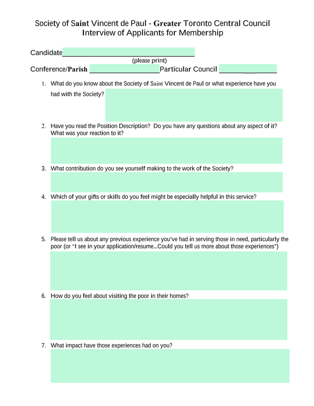 Interview Of Applicants For Membership screenshot