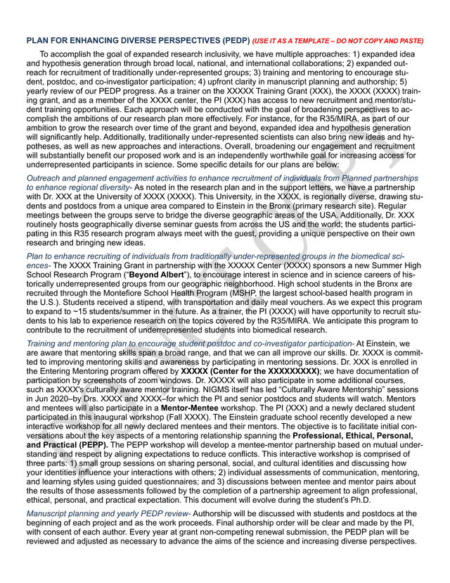 Plan For Enhancing Diverse Perspectives (PEDP) screenshot