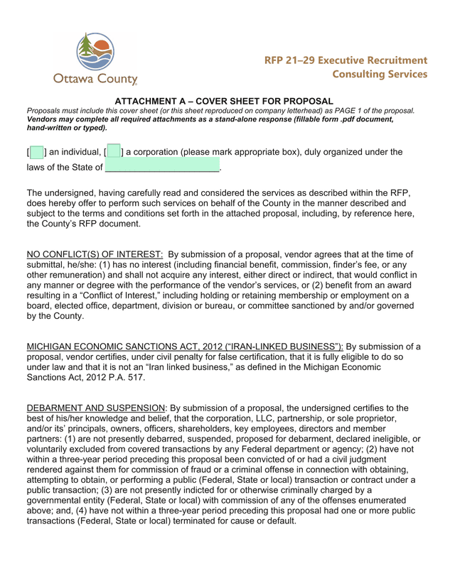 RFP 2129 Executive Recruitment Consulting Services screenshot