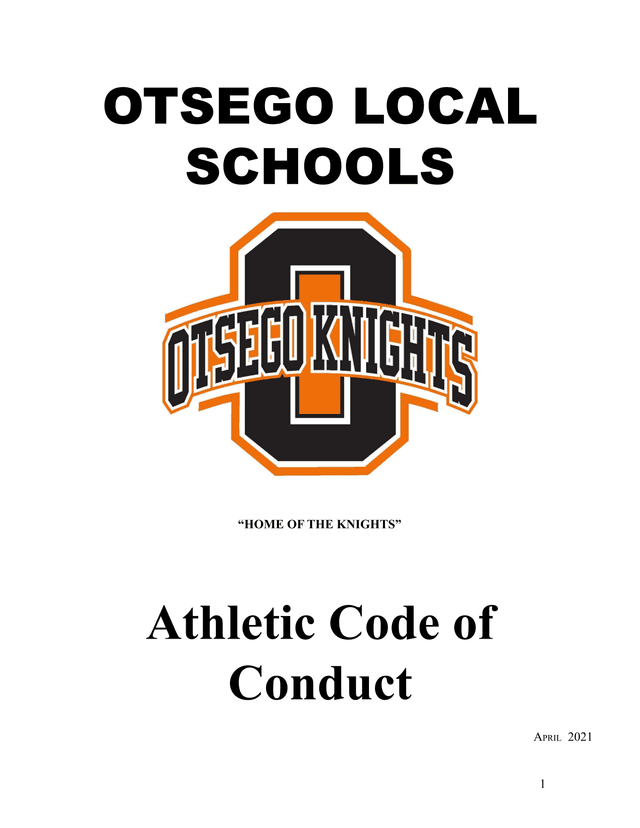 Athletic Code Of Conduct screenshot