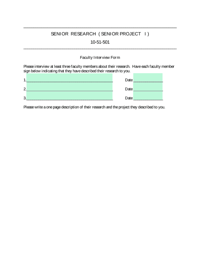 Faculty Interview Form screenshot