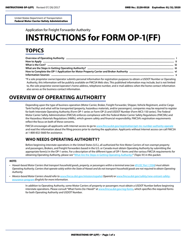 Application For Freight Forwarder Authority screenshot