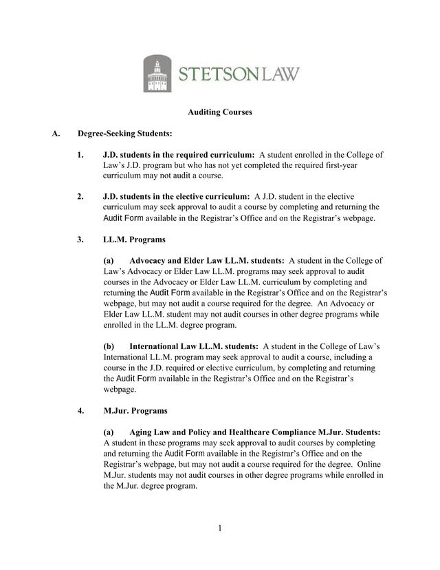 Auditing Courses screenshot