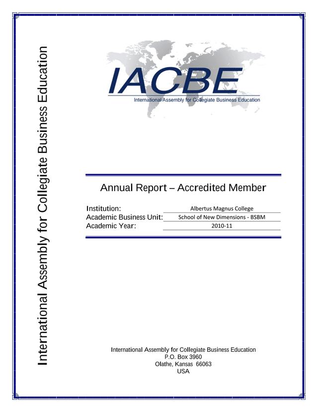Annual Report  Accredited Member screenshot