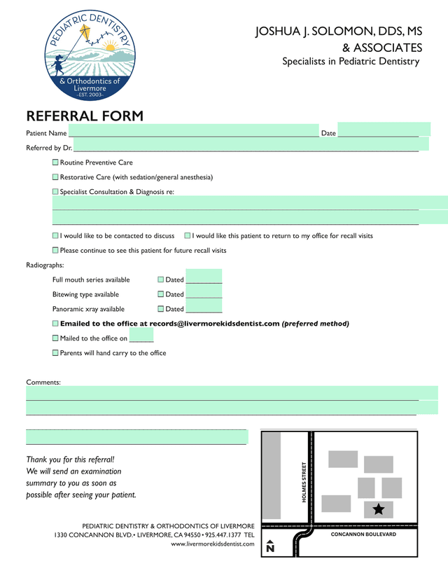Referral Form screenshot