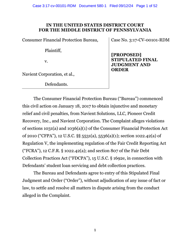Stipulated Final Judgment And Order screenshot