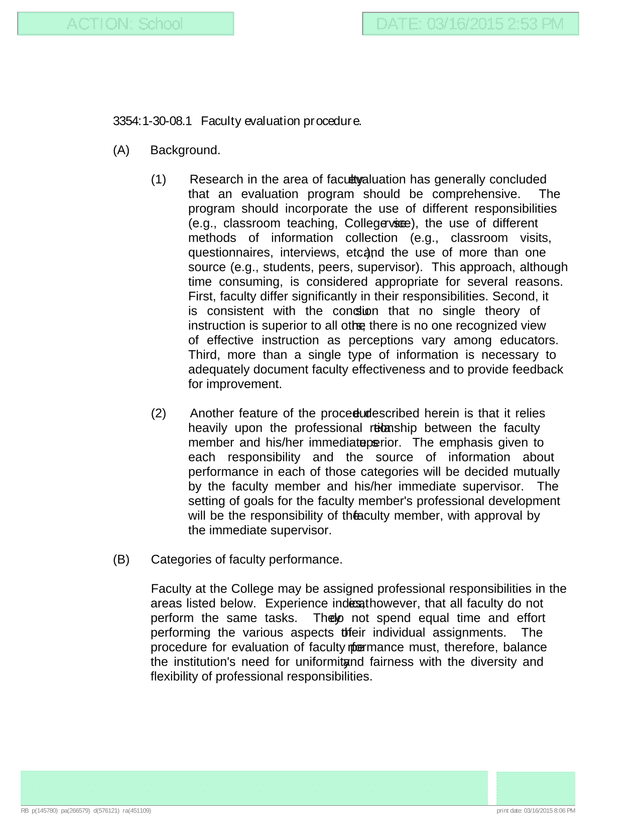 33541 30 08.1 Faculty Evaluation Procedure screenshot