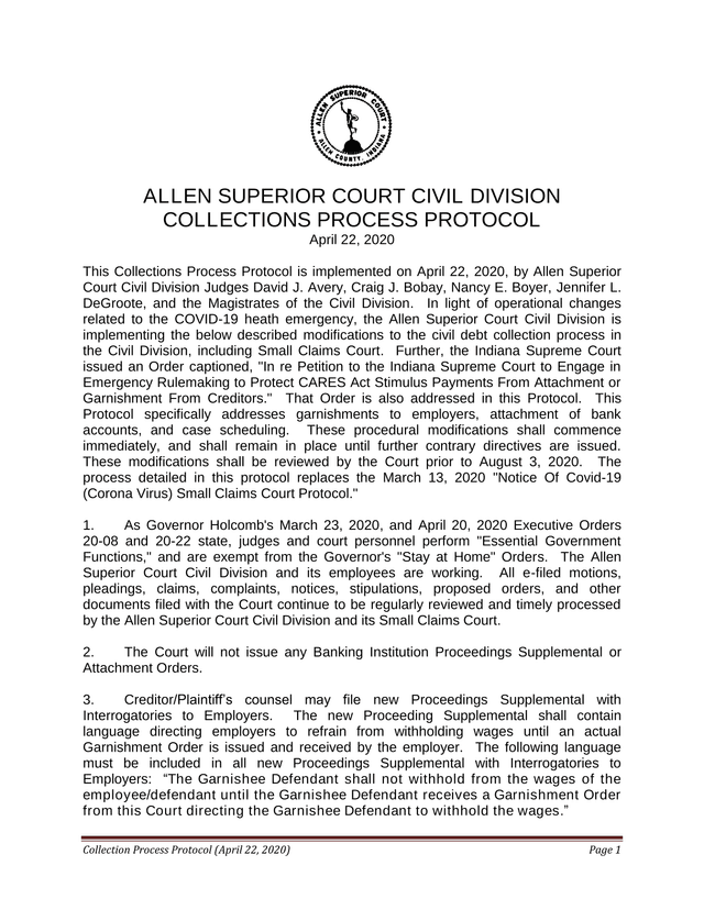 Collection Process Protocol screenshot