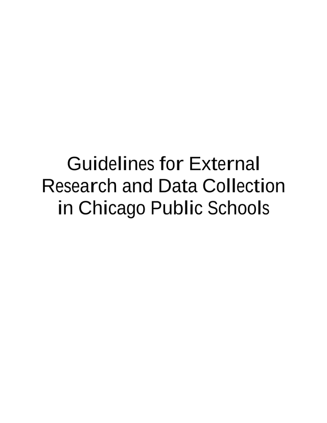 Guidelines For External Research And Data Collection In Chicago Public Schools screenshot