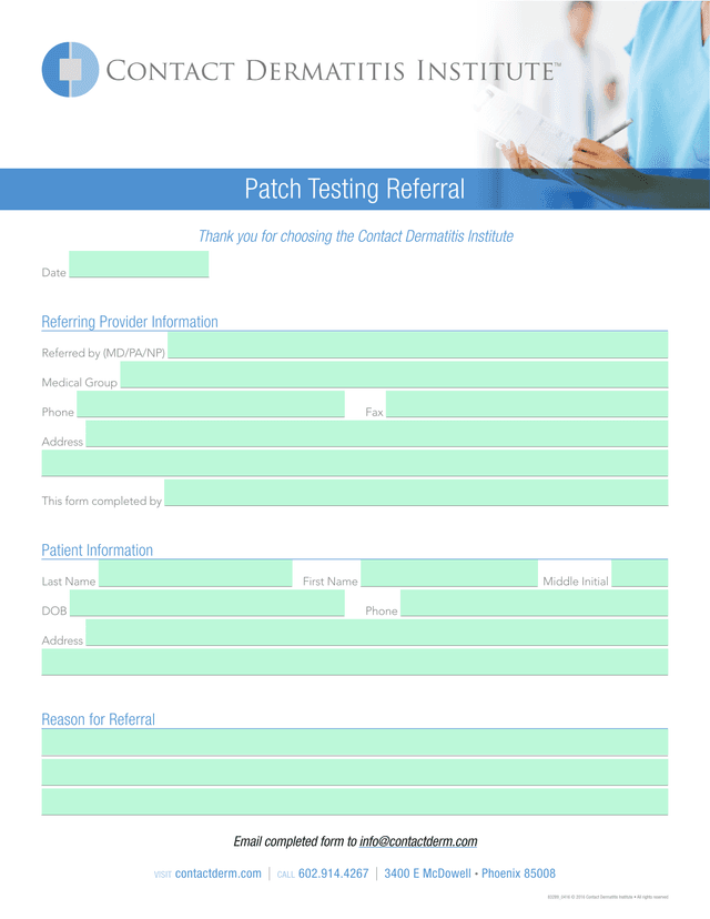 Patch Testing Referral screenshot