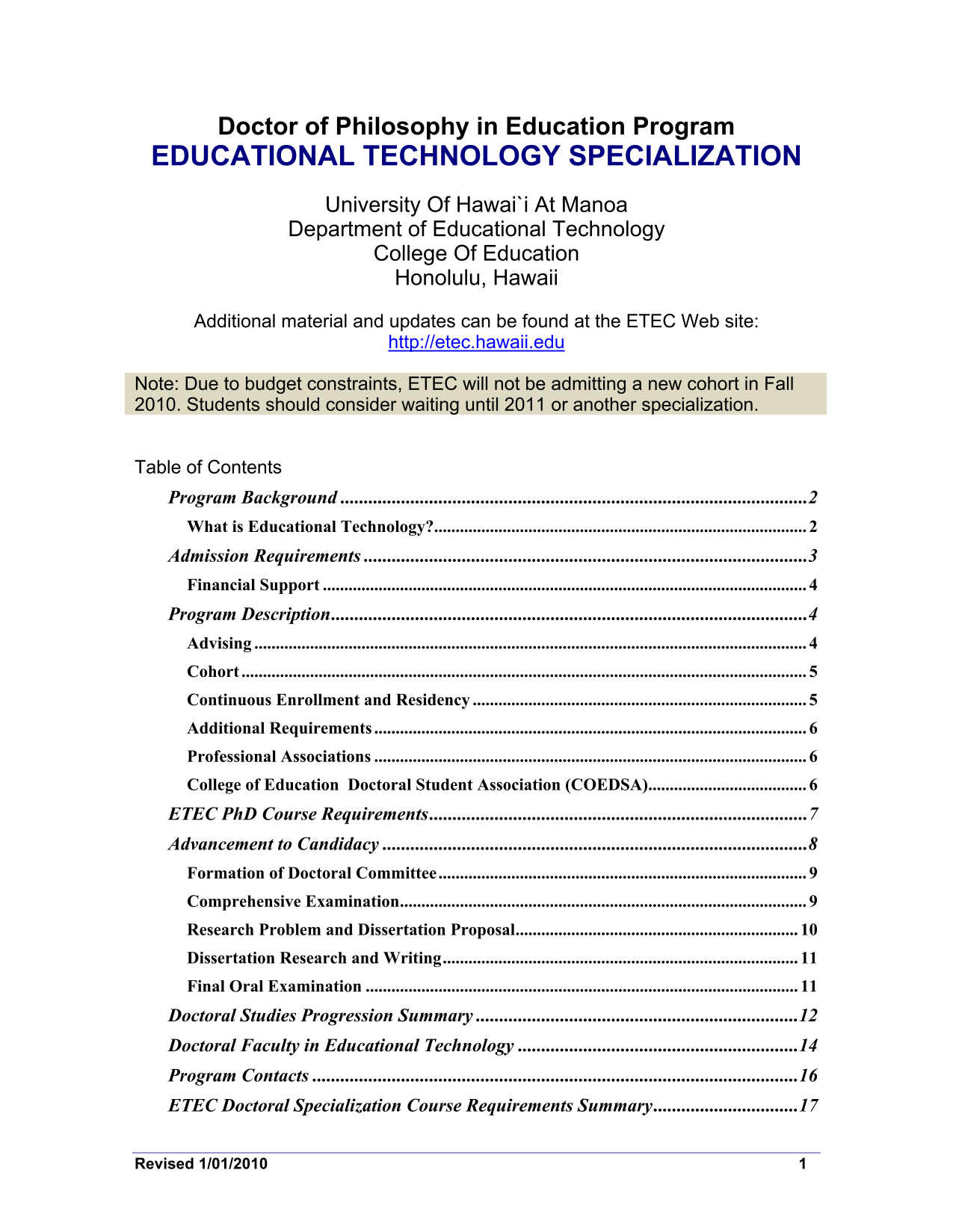 Doctor Of Philosophy In Education Program   Educational Technology Specialization screenshot