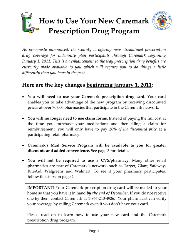 How To Use Your New Caremark Prescription Drug Program screenshot