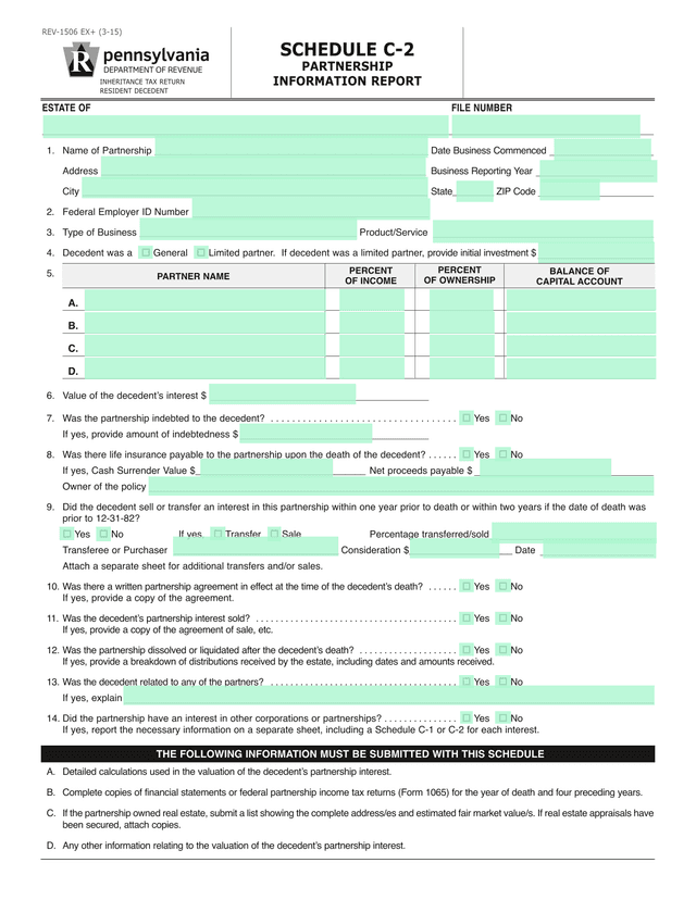 Partnership Interest Valuation Form screenshot