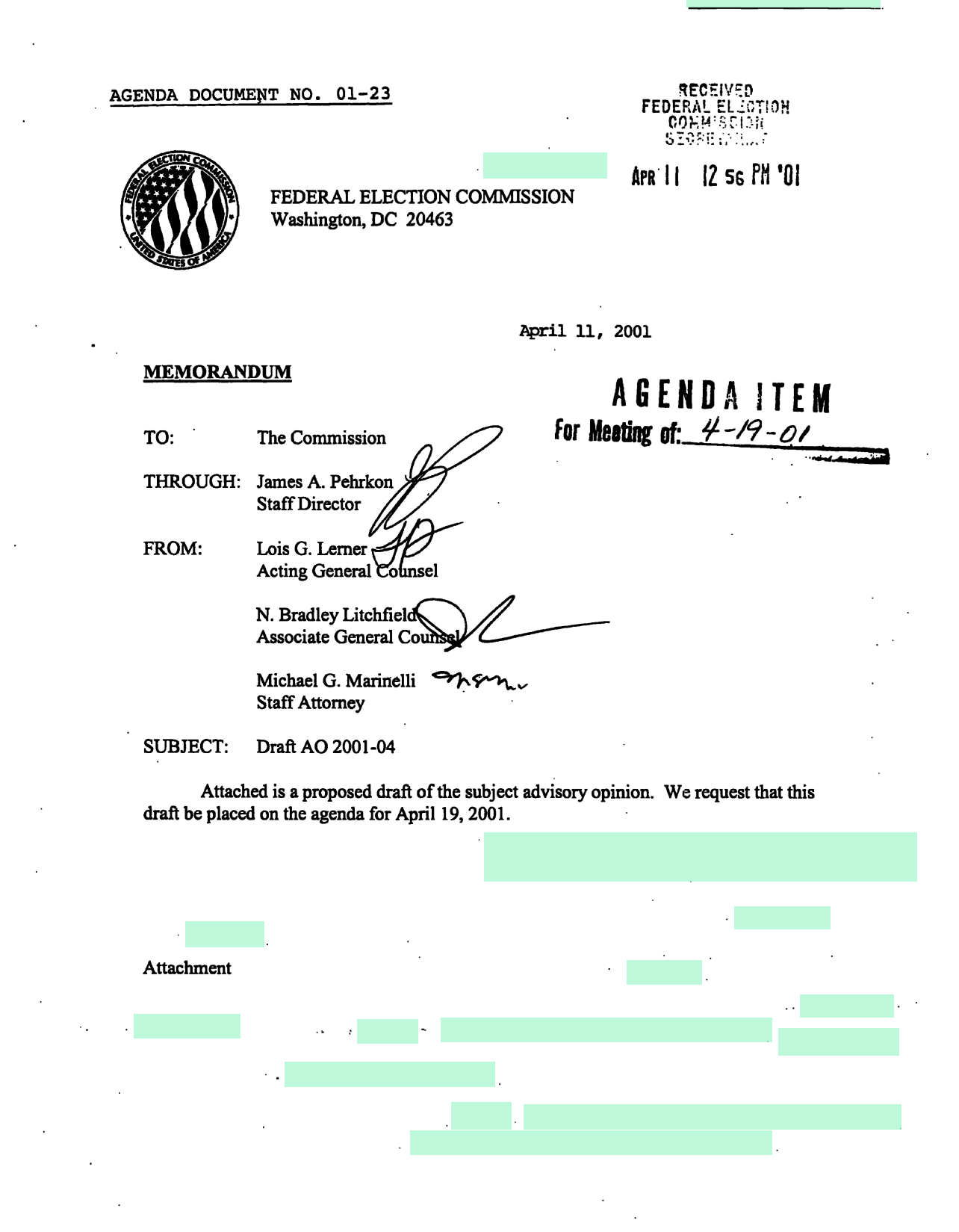 Advisory Opinion 2001 04 screenshot