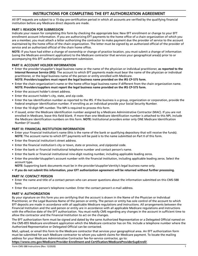 EFT Authorization Agreement screenshot