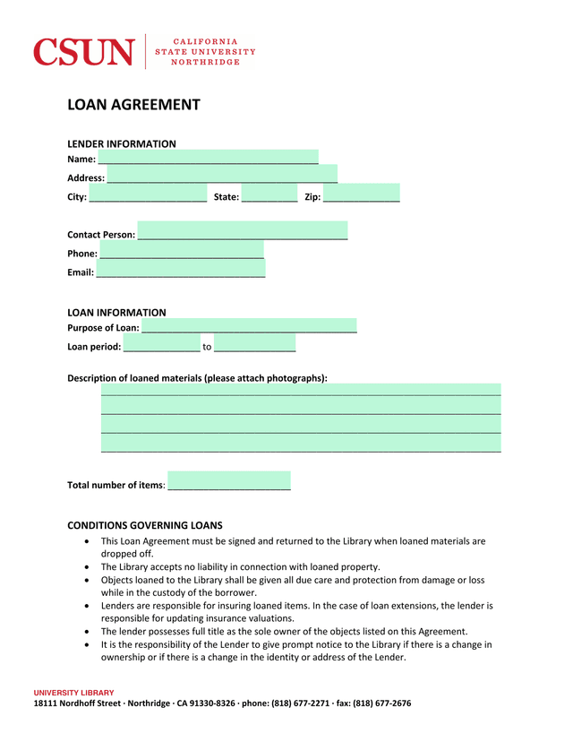 Loan Agreement screenshot