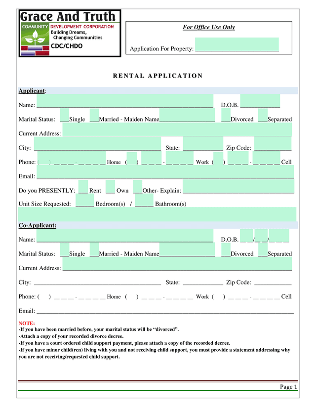 Rental Application screenshot