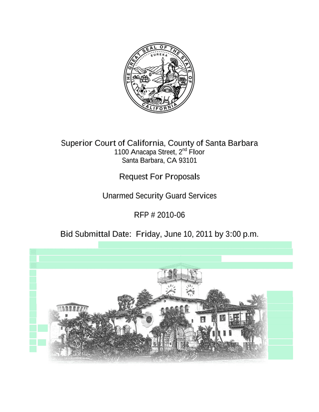 Request For Proposals   Unarmed Security Guard Services screenshot