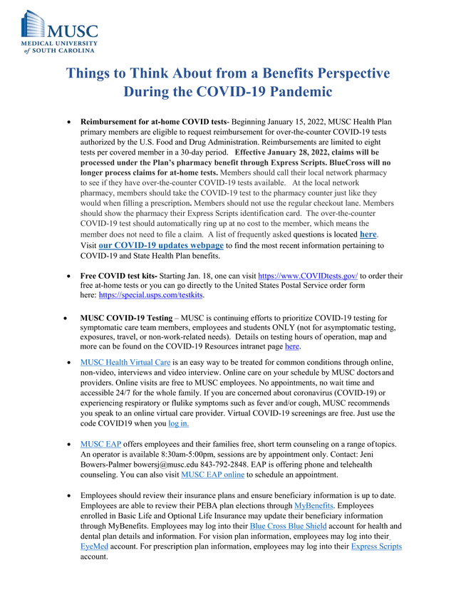 Things To Think About From A Benefits Perspective During The COVID 19 Pandemic screenshot