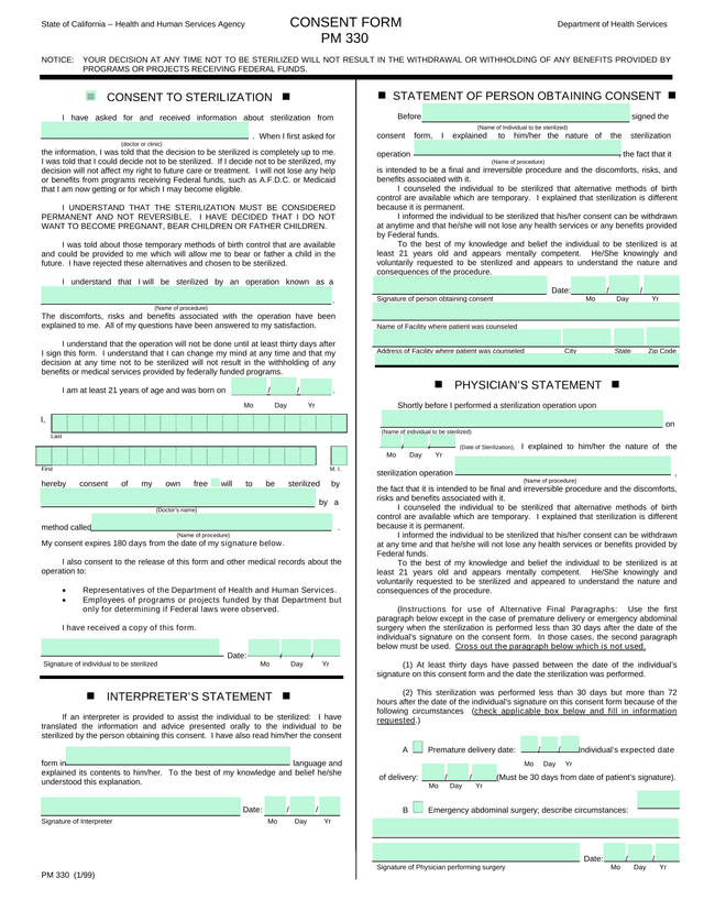 Consent To Sterilization screenshot