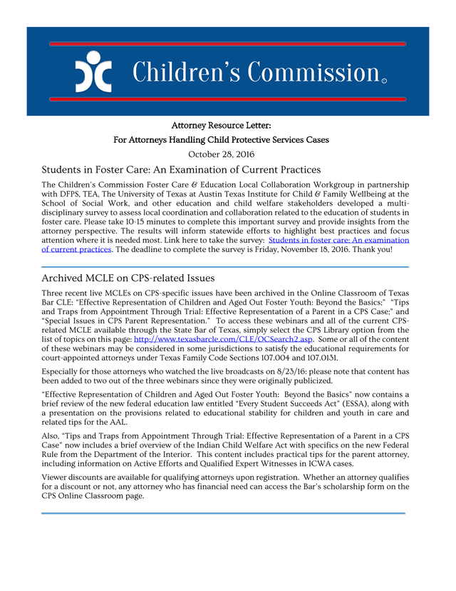 Attorney Resource Letter For Attorneys Handling Child Protective Services Cases screenshot
