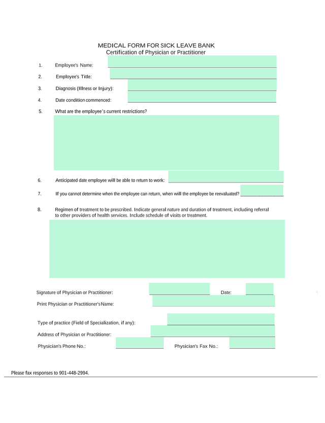 Medical Form For Sick Leave Bank screenshot