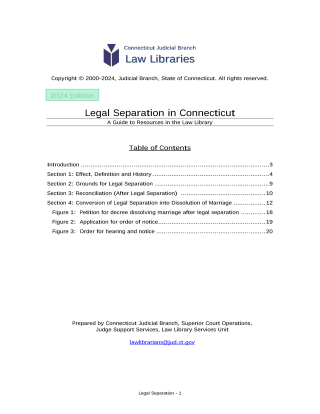 Legal Separation In Connecticut A Guide To Resources In The Law Library screenshot