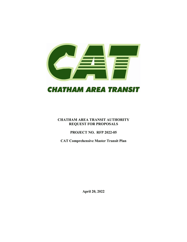 RFP 2022 05 CAT Comprehensive Master Transit Plan screenshot