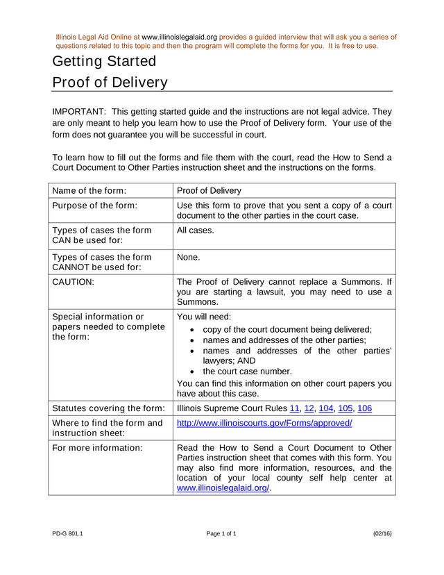 Proof Of Delivery screenshot