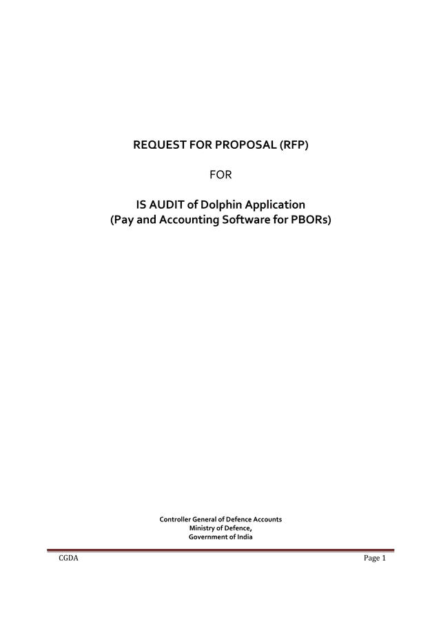 Request For Proposal (RFP) For IS Audit Of Dolphin Application screenshot