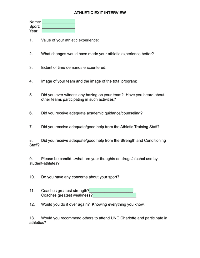 Athletic Exit Interview screenshot