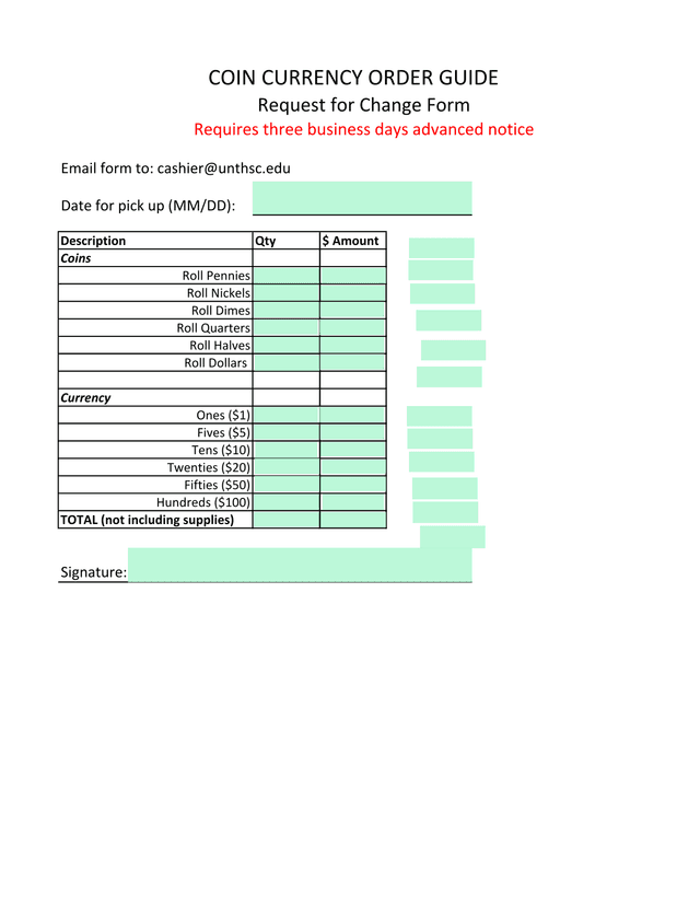 COIN CURRENCY ORDER GUIDE screenshot