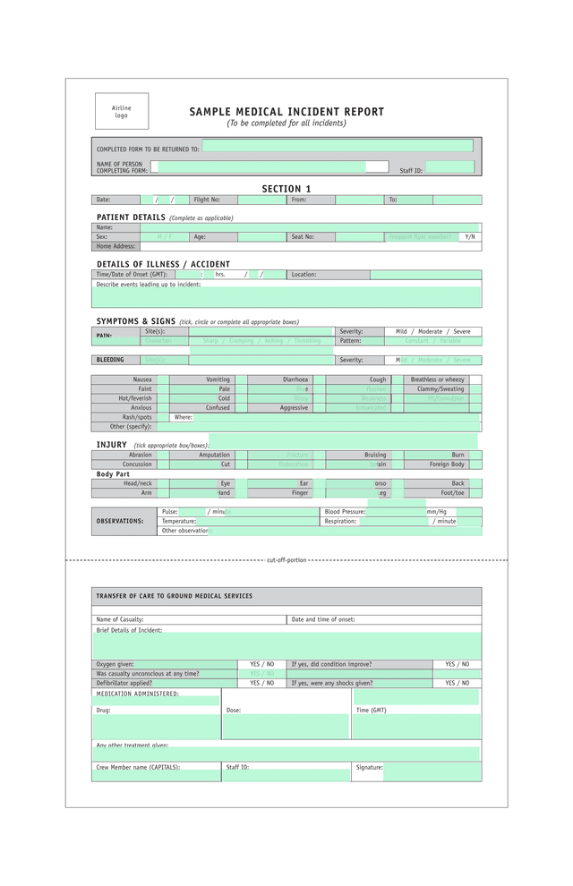 Medical Incident Report screenshot