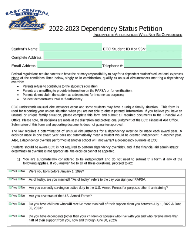 2022 2023 Dependency Status Petition screenshot