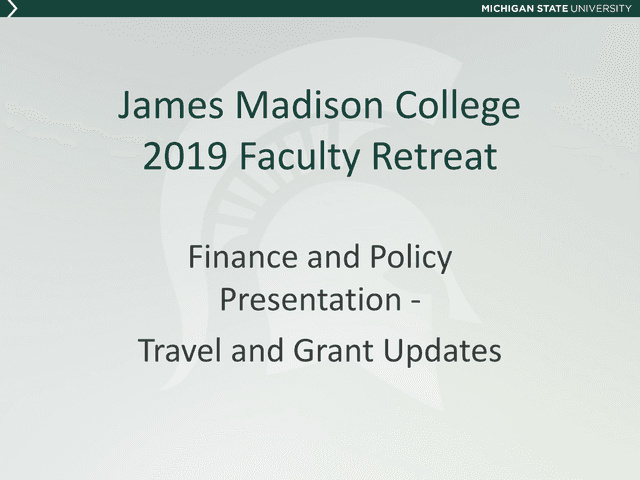 James Madison College 2019 Faculty Retreat screenshot