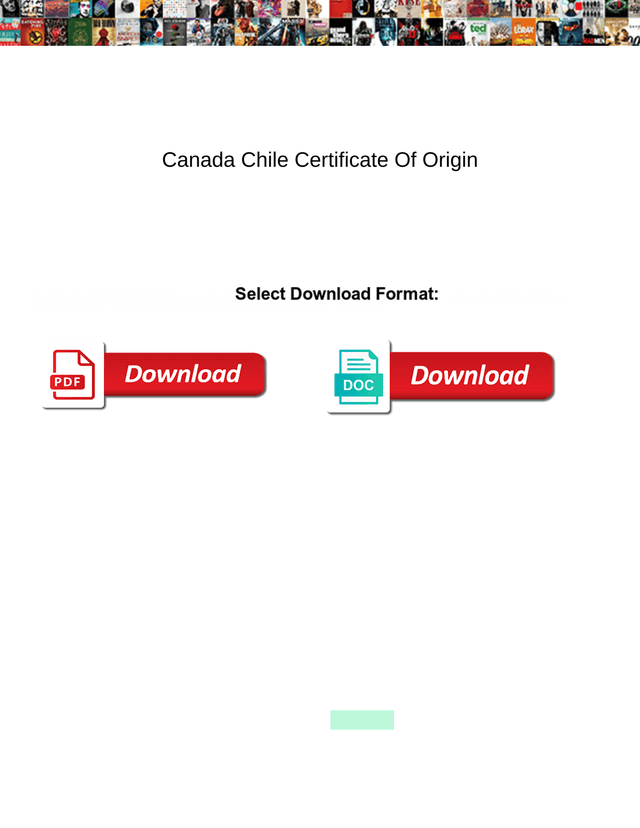 Canada Chile Certificate Of Origin screenshot