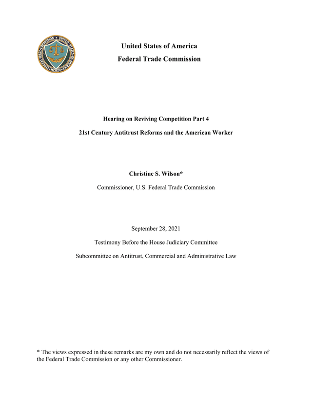 Testimony Before The House Judiciary Committee screenshot