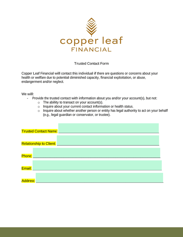 Trusted Contact Form screenshot